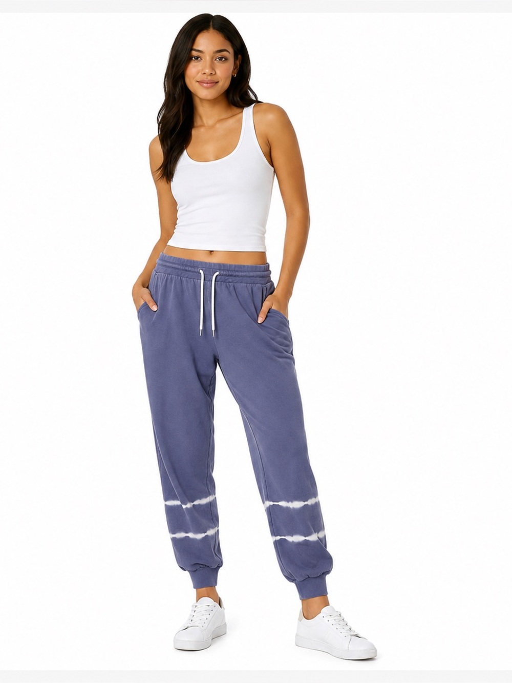 GAP Blue Tie Dye Fleece Jogger Sweatpants Drawstring Pockets Medium